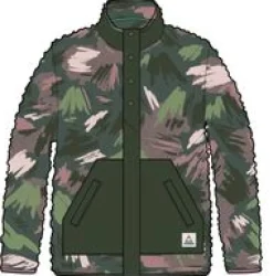 Clover Recycled Cotton-Lined Sherpa Fleece - Abstract Mountain Fir Tree
