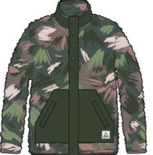 Clover Recycled Cotton-Lined Sherpa Fleece - Abstract Mountain Fir Tree