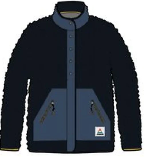 Clover Recycled Cotton-Lined Sherpa Fleece - Deep Navy