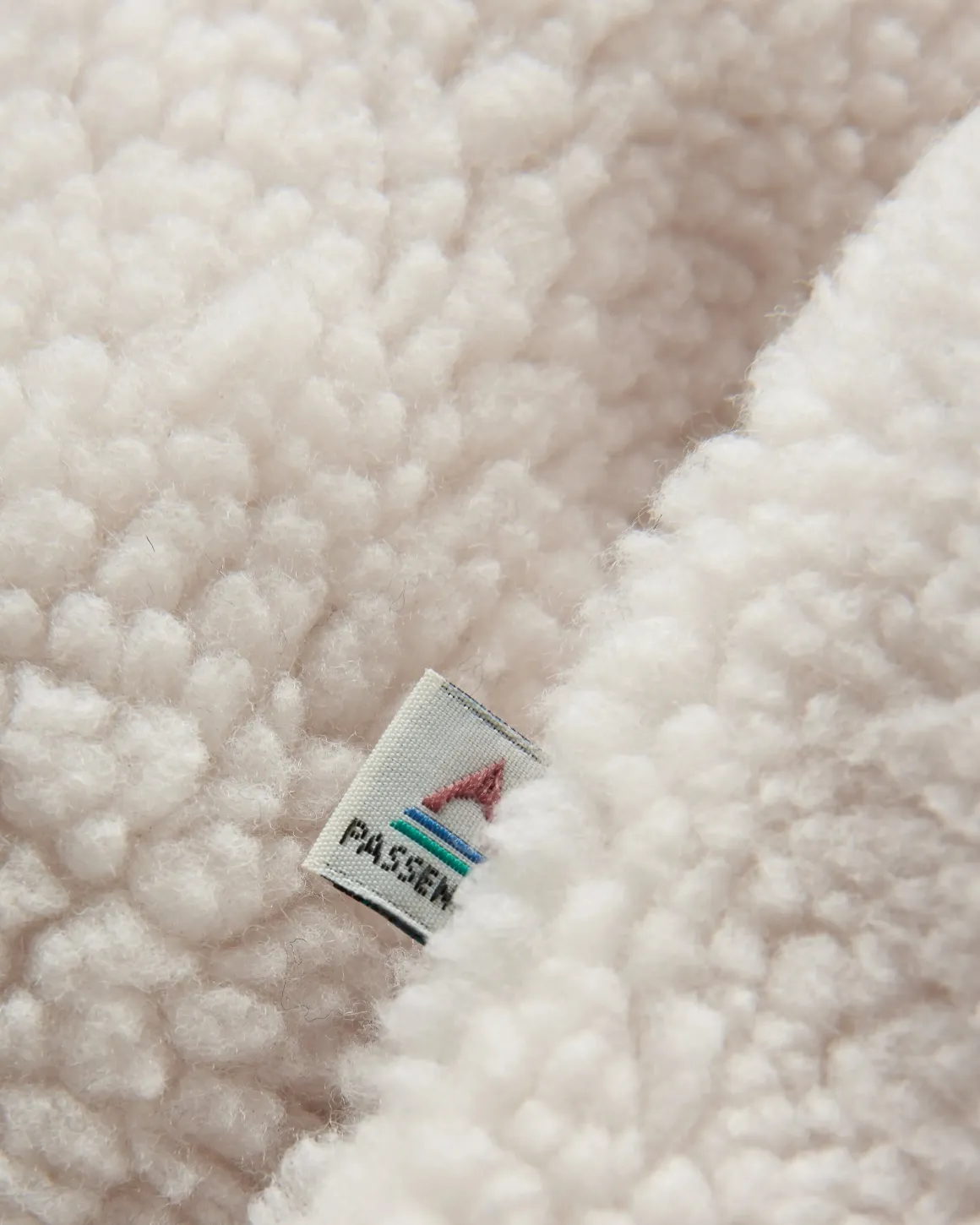 Clover Recycled Cotton-Lined Sherpa Fleece - Vintage White