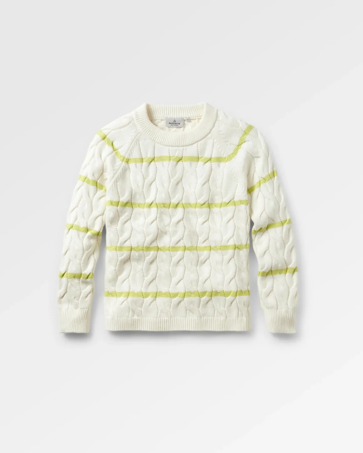 Comfort Stripe Organic Knitted Sweater - Lime Stripe