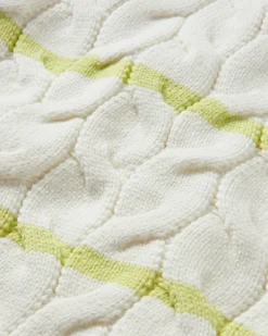 Comfort Stripe Organic Knitted Sweater - Lime Stripe