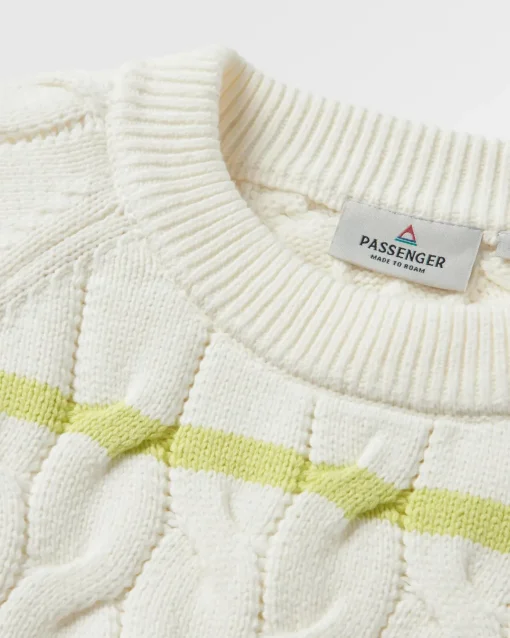Comfort Stripe Organic Knitted Sweater - Lime Stripe