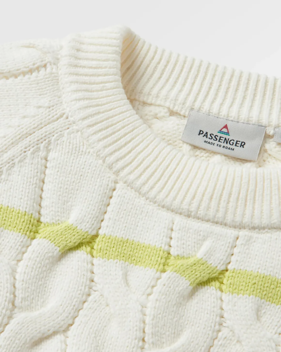 Comfort Stripe Organic Knitted Sweater - Lime Stripe