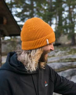 Compass Recycled Beanie - Sunrise Orange