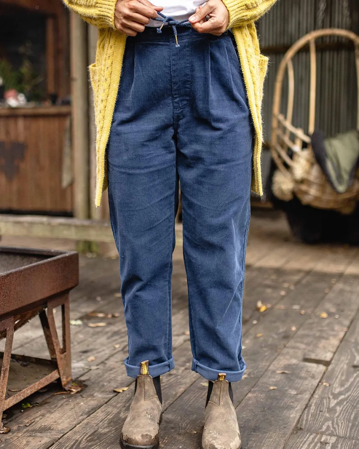 Compass Recycled Corduroy Pant - Dark Denim