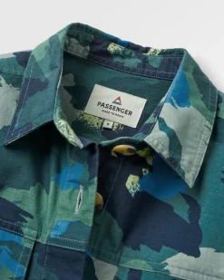 Coral Organic Cotton Long Sleeve Shirt - Alpine Camo Rain Forest