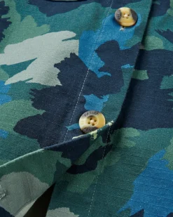 Coral Organic Cotton Long Sleeve Shirt - Alpine Camo Rain Forest