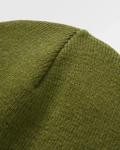 Core Recycled Acrylic High-Top Beanie - Khaki Green