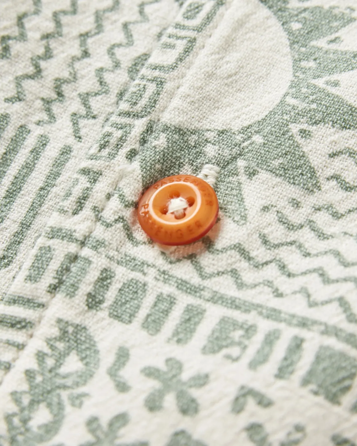 Cove Organic Cotton Short Sleeve Shirt - Vintage Patchwork Pistachio