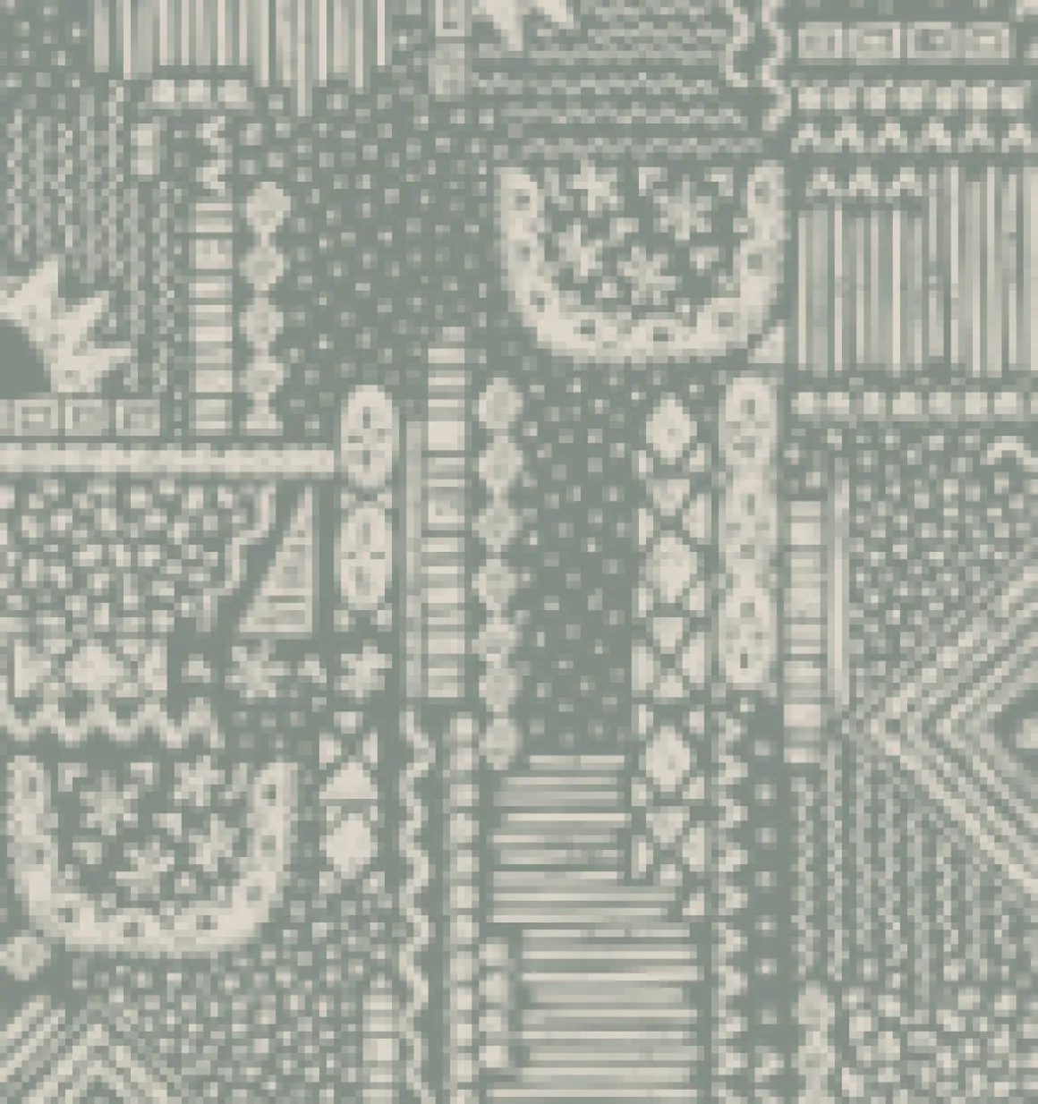 Cove Organic Cotton Short Sleeve Shirt - Vintage Patchwork Pistachio