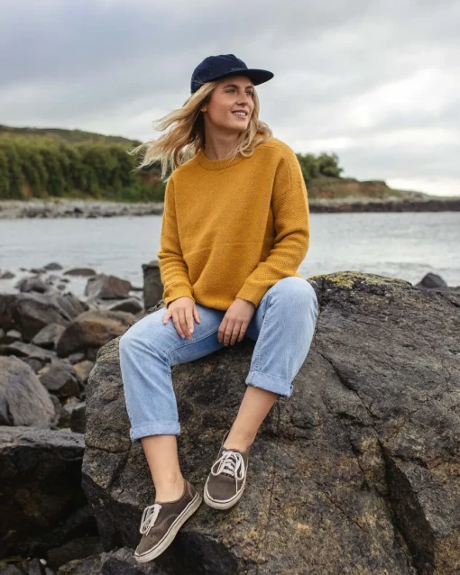 Cove Recycled Knitted Sweater - Amber Gold
