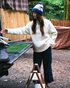 Cozy Cable Recycled Knitted Sweater - Off White