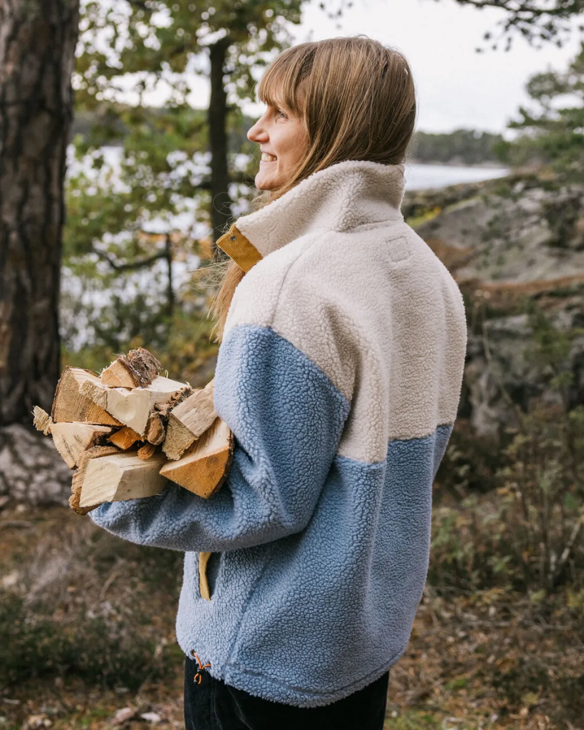 Create Recycled Deep-Pile Sherpa Fleece - Blue Fog