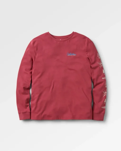 Dawn Recycled Cotton Long Sleeve T-Shirt - Earth Red