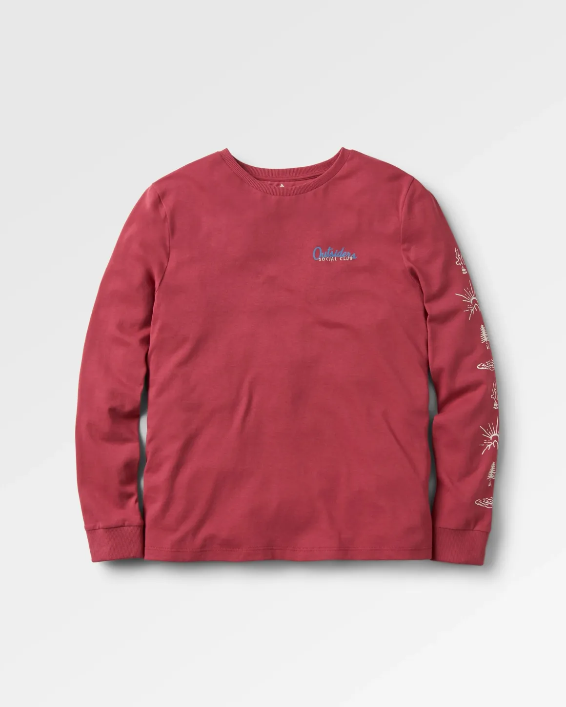 Dawn Recycled Cotton Long Sleeve T-Shirt - Earth Red
