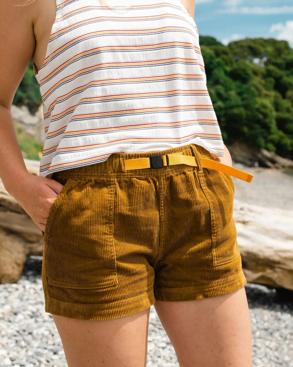 Del Sur Cord Shorts - Tapenade