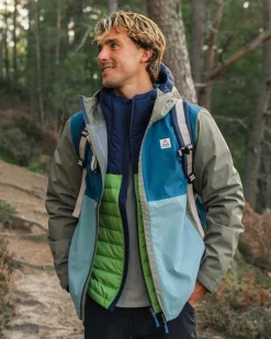 Downpour Recycled Waterproof Jacket - Tidal Blue/Arctic/Dusty Olive