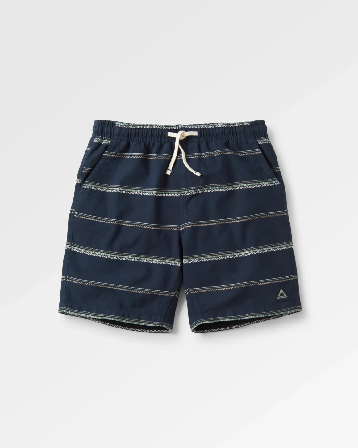 Drifter Organic Cotton Jacquard Shorts - Deep Navy Jacquard Stripe