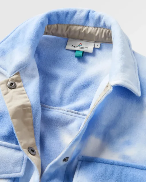 East Recycled Polar Fleece Long Sleeve Shirt - Tie Dye Cornflower