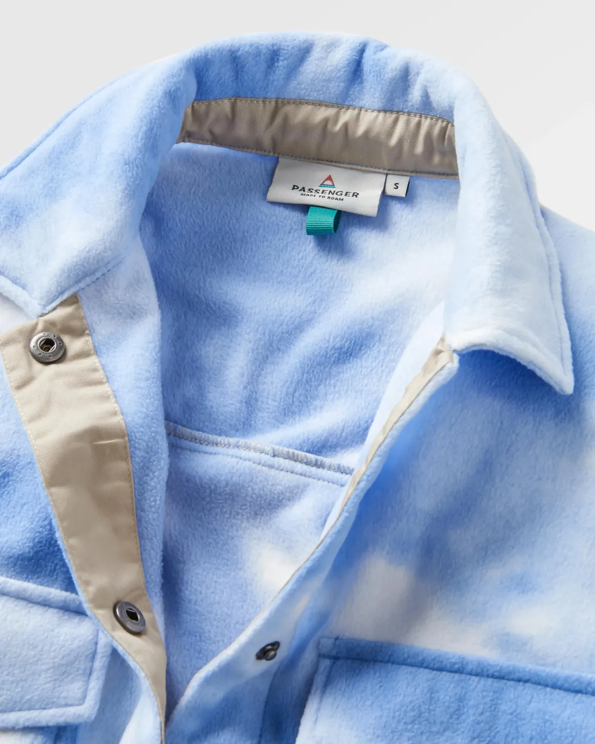 East Recycled Polar Fleece Long Sleeve Shirt - Tie Dye Cornflower