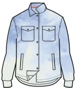 East Recycled Polar Fleece Long Sleeve Shirt - Tie Dye Cornflower
