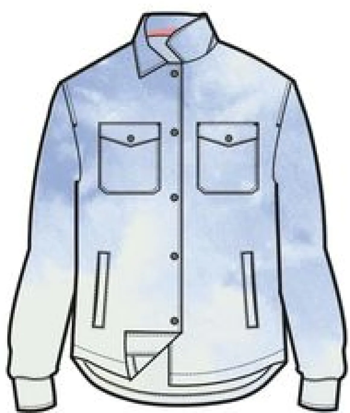 East Recycled Polar Fleece Long Sleeve Shirt - Tie Dye Cornflower