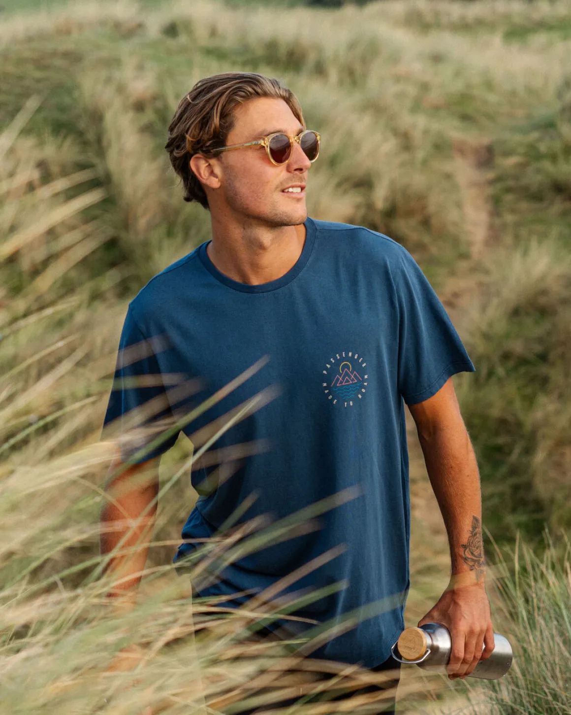 Escapism Recycled Cotton T-Shirt - Dark Denim