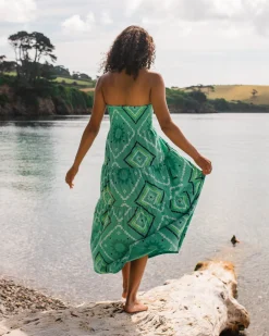 Fareway Recycled Cotton Maxi Skirt - Sunburst Green Spruce