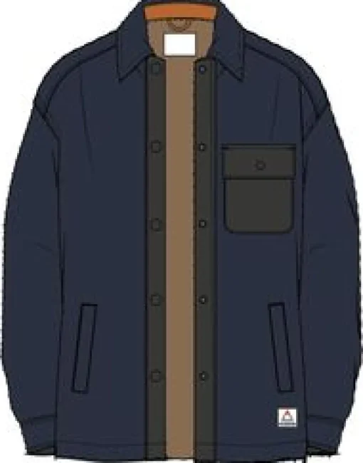 Firelight Sherpa Lined Shirt Jacket - Rich Navy