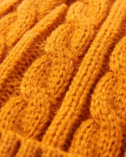 Fireside Recycled Cable Knit Beanie - Sunrise Orange