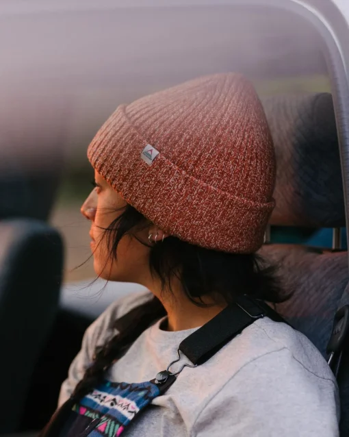 Fisherman Marl Beanie - Burnt Orange