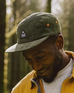 Fixie Recycled Cord 5 Panel Hat - Khaki Green
