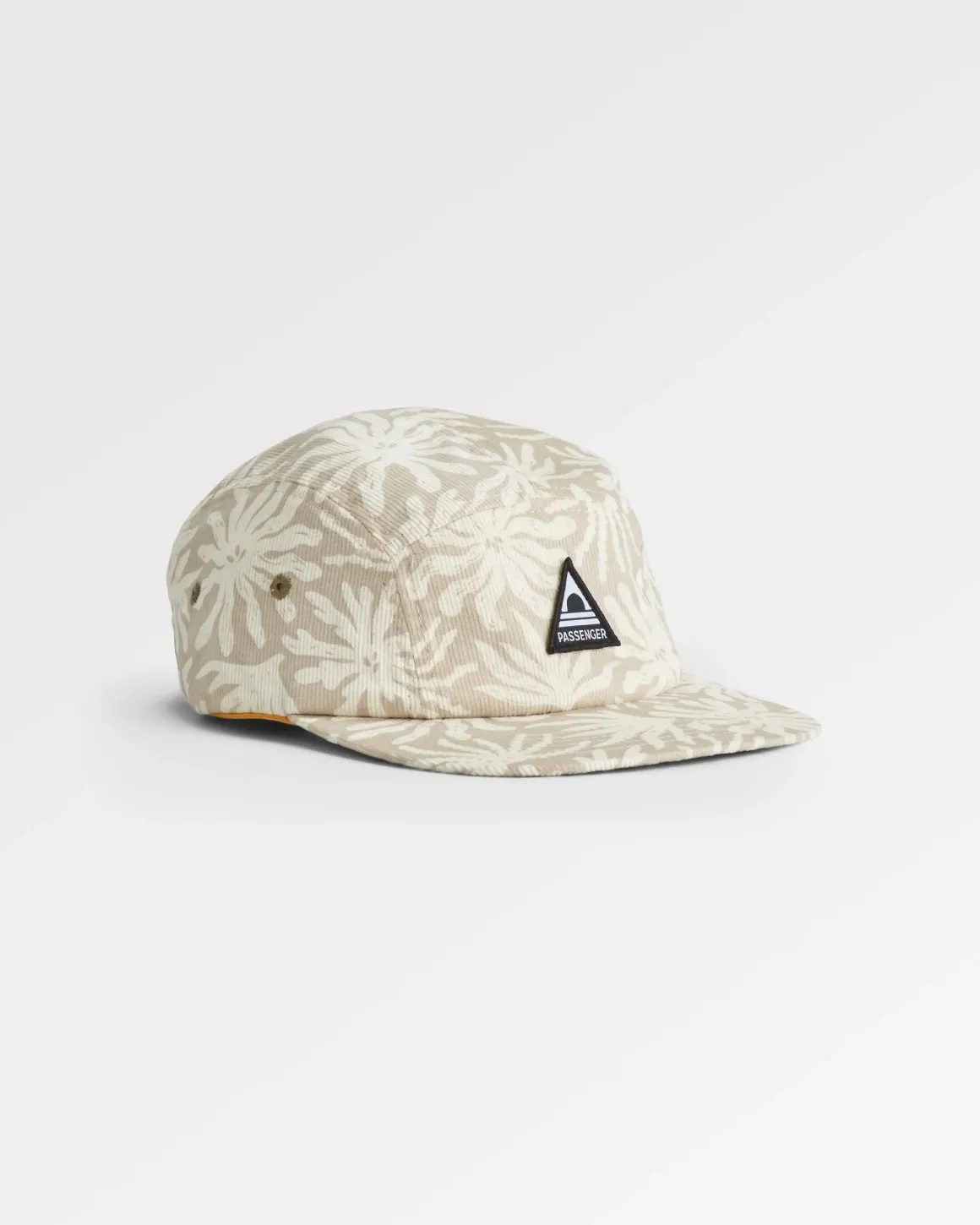 Fixie Recycled Cord 5 Panel Hat - Golden Spice/ Seaweed Pebble Grey