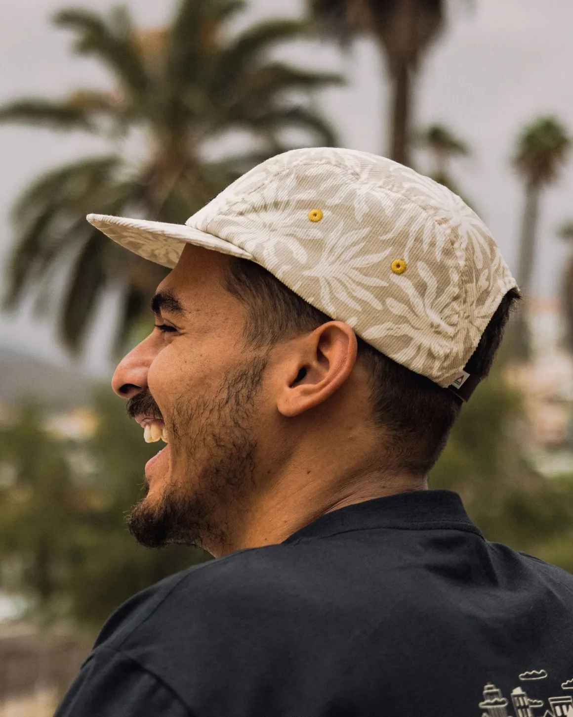 Fixie Recycled Cord 5 Panel Hat - Golden Spice/ Seaweed Pebble Grey