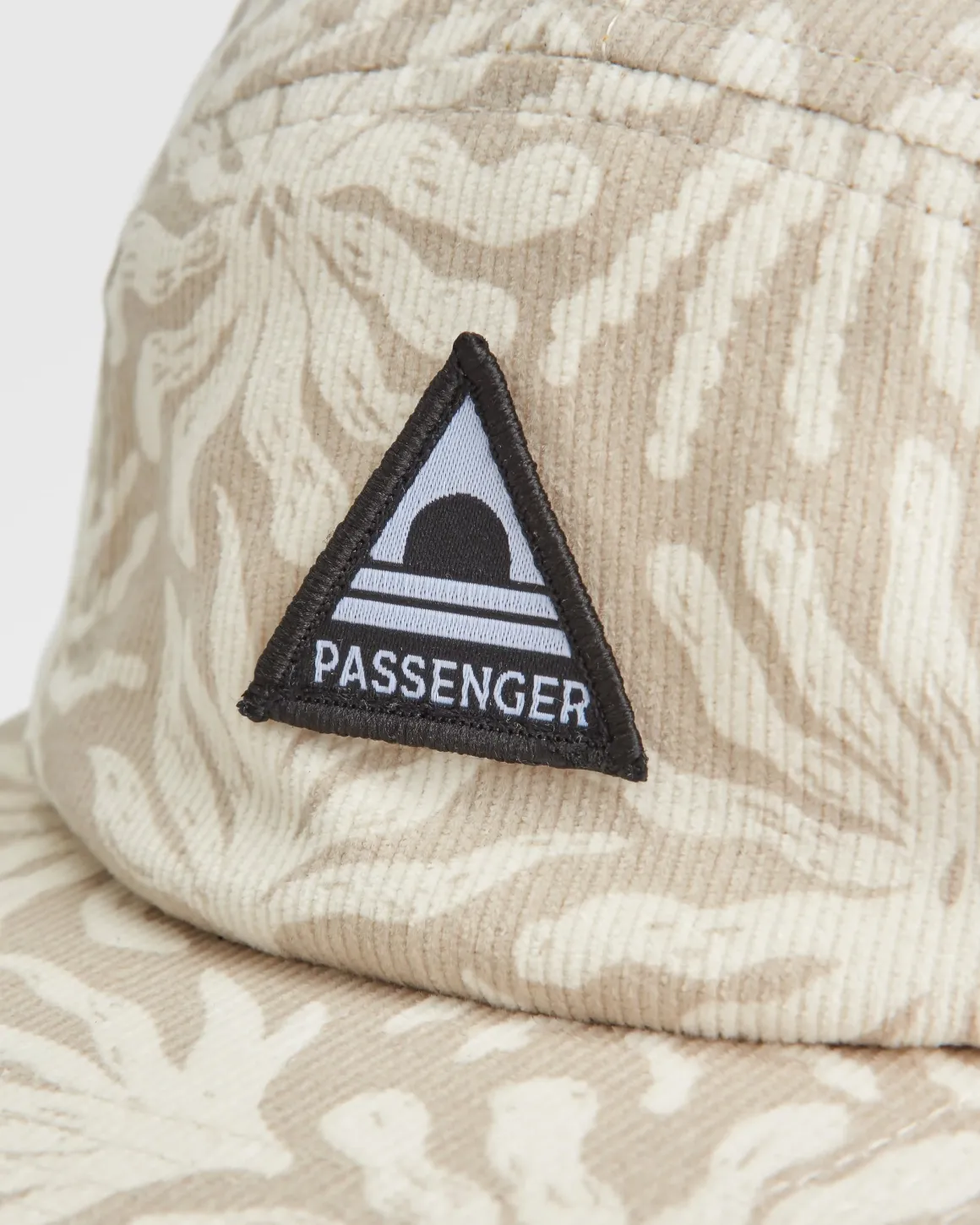 Fixie Recycled Cord 5 Panel Hat - Golden Spice/ Seaweed Pebble Grey
