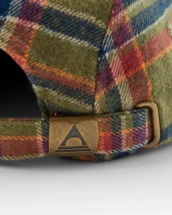 Fixie Recycled Flannel 5 Panel Hat - Khaki Green Check