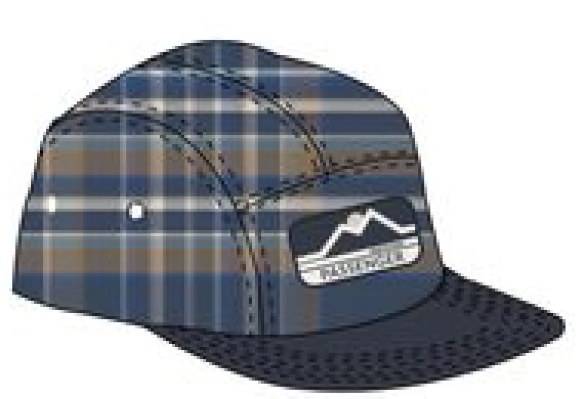Fixie Recycled Flannel 5 Panel Hat - Khaki Green Check