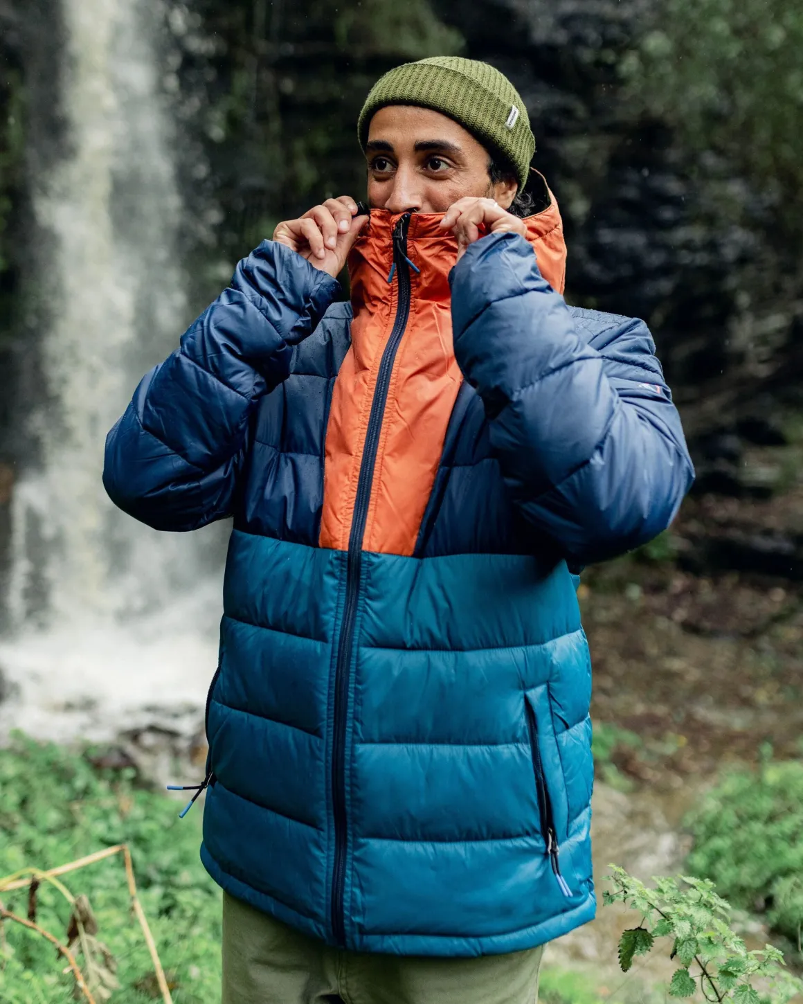 Flynn Recycled Insulated Jacket - Rich Navy/ Burnt Orange