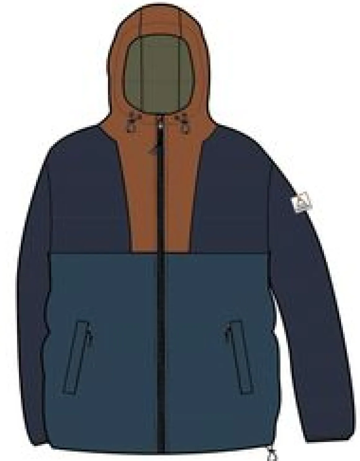 Flynn Recycled Insulated Jacket - Rich Navy/ Burnt Orange