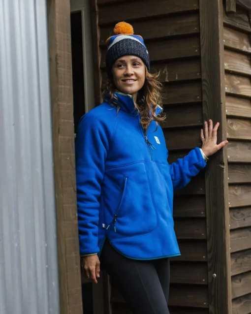 Folksy Recycled Sherpa Fleece - Azure Blue