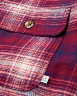 Freestyle Sherpa-Lined Shirt Jacket - Wine/Rich Navy Check