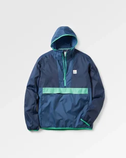 Gusto Recycled Windshell Pullover - Rich Navy/Dark Denim