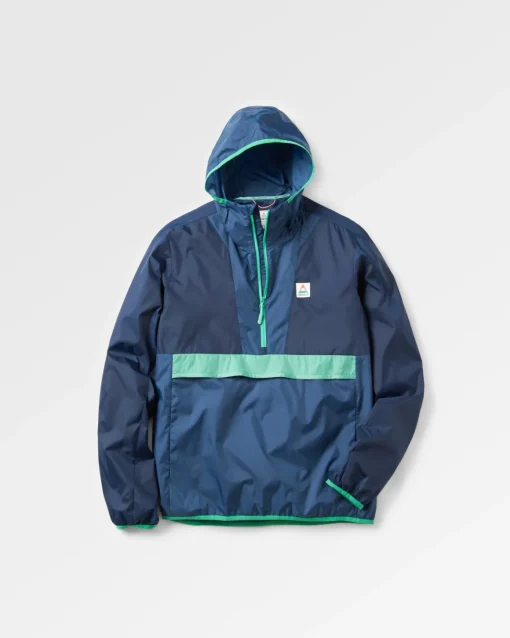Gusto Recycled Windshell Pullover - Rich Navy/Dark Denim