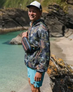 Gusto Recycled Windshell Pullover - Palm Camo Apricot