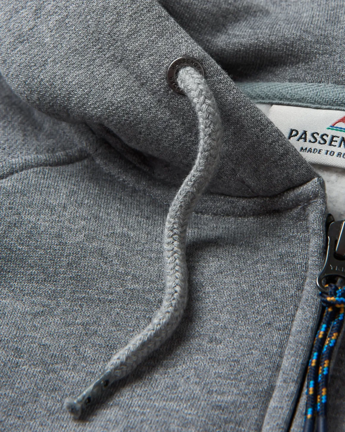 Heritage Full Zip Recycled Cotton Hoodie - Dark Gray Marl