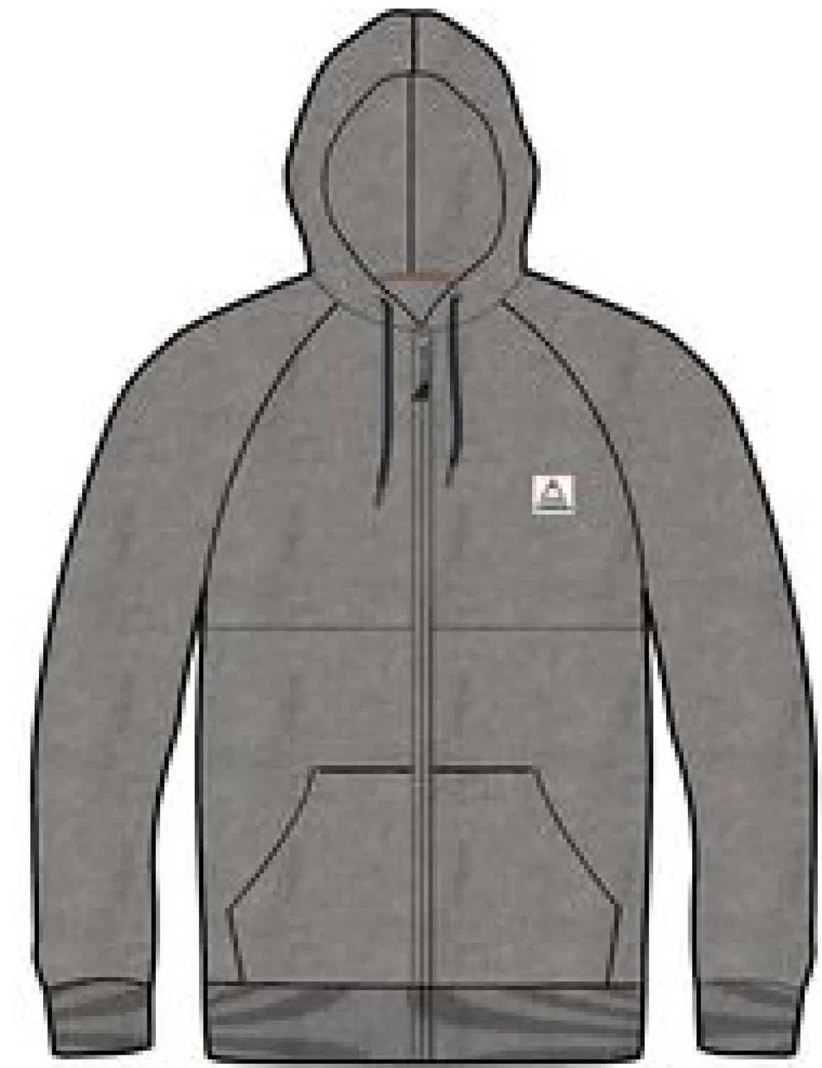 Heritage Full Zip Recycled Cotton Hoodie - Dark Gray Marl