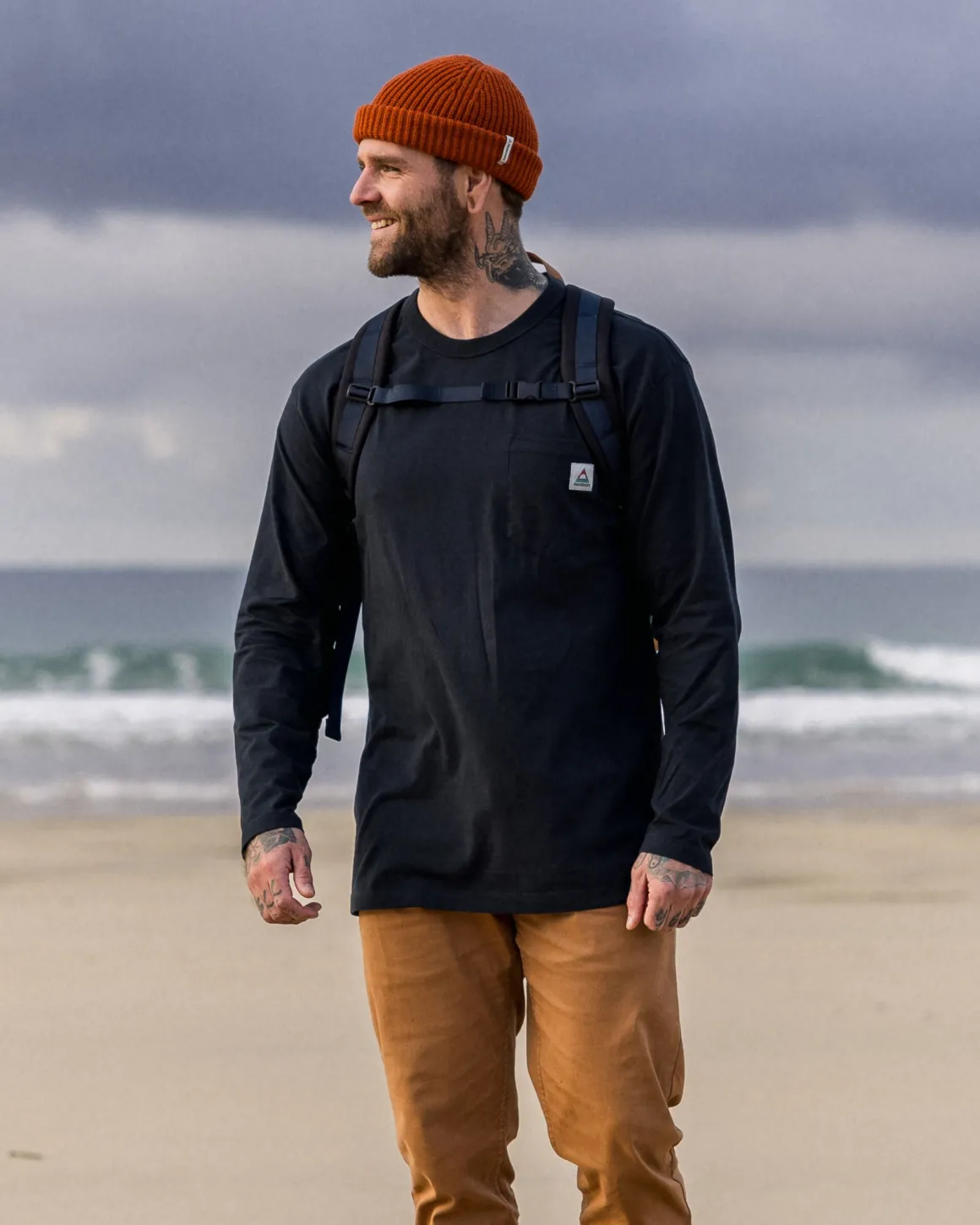 Heritage Recycled Relaxed Fit Long Sleeve T-Shirt - Black