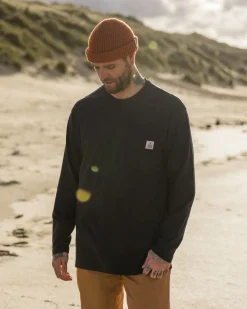 Heritage Recycled Relaxed Fit Long Sleeve T-Shirt - Black