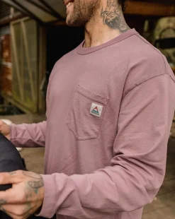 Heritage Recycled Relaxed Fit Long Sleeve T-Shirt - Grape